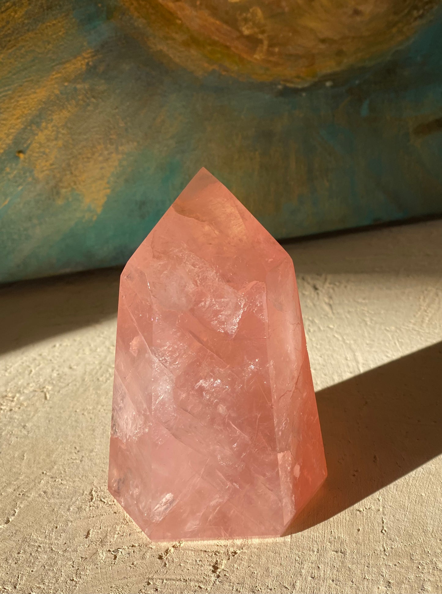 Grande pointe de quartz rose