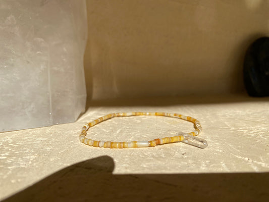 Bracelet de cheville en cristal de quartz Sadie