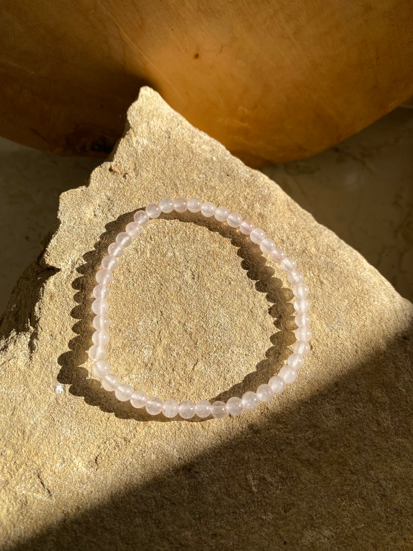 Simple Small Bead Rose Quartz Bracelet