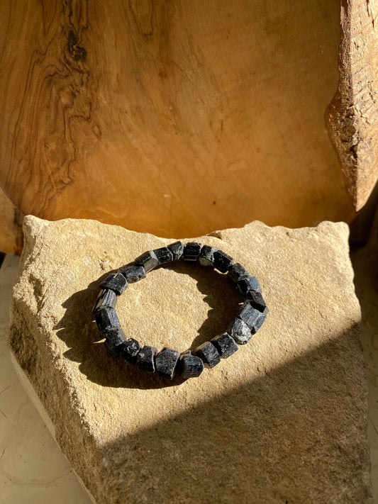 Simple Raw Black Tourmaline Bracelet