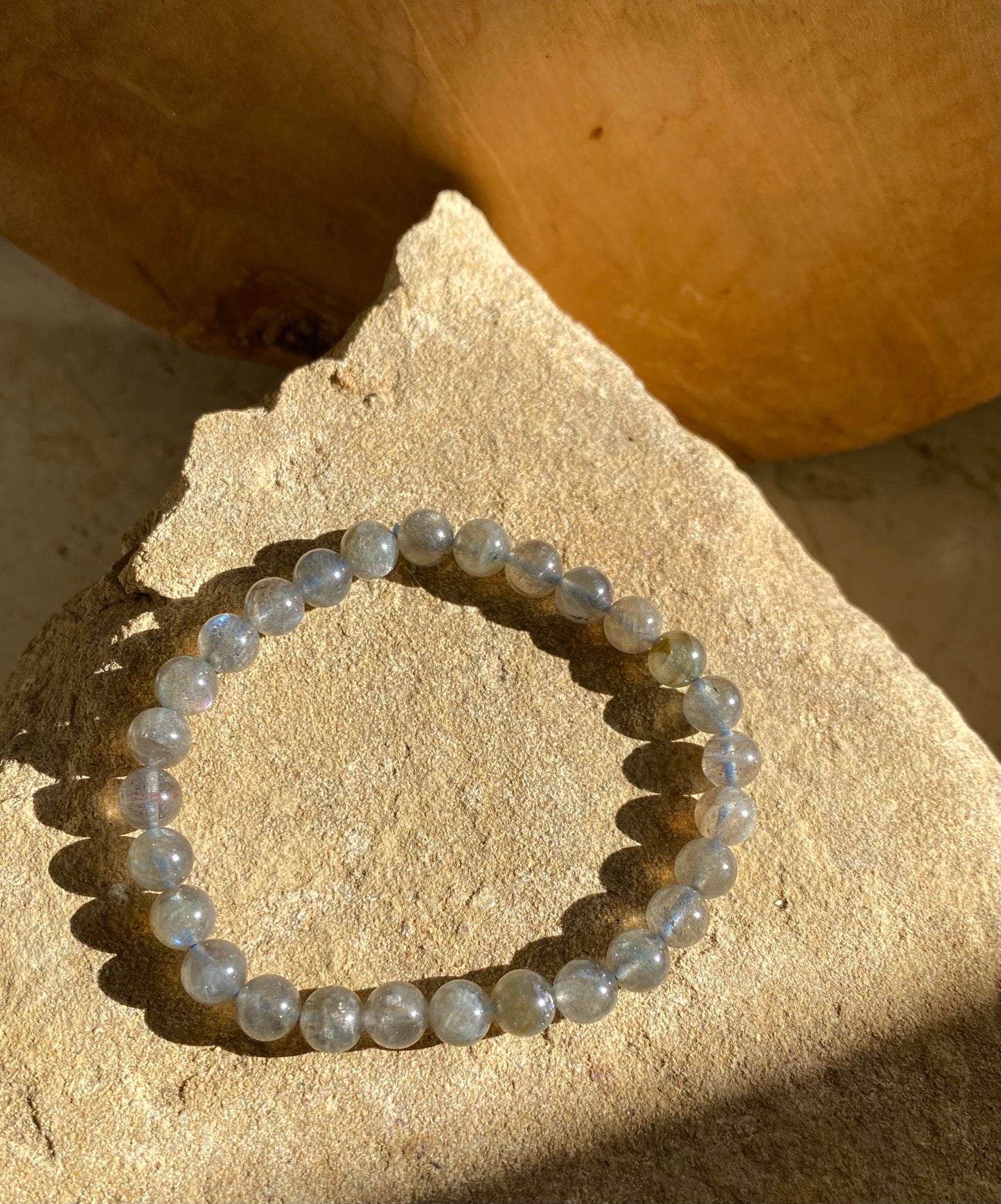 Bracelet simple en perles rondes en labradorite