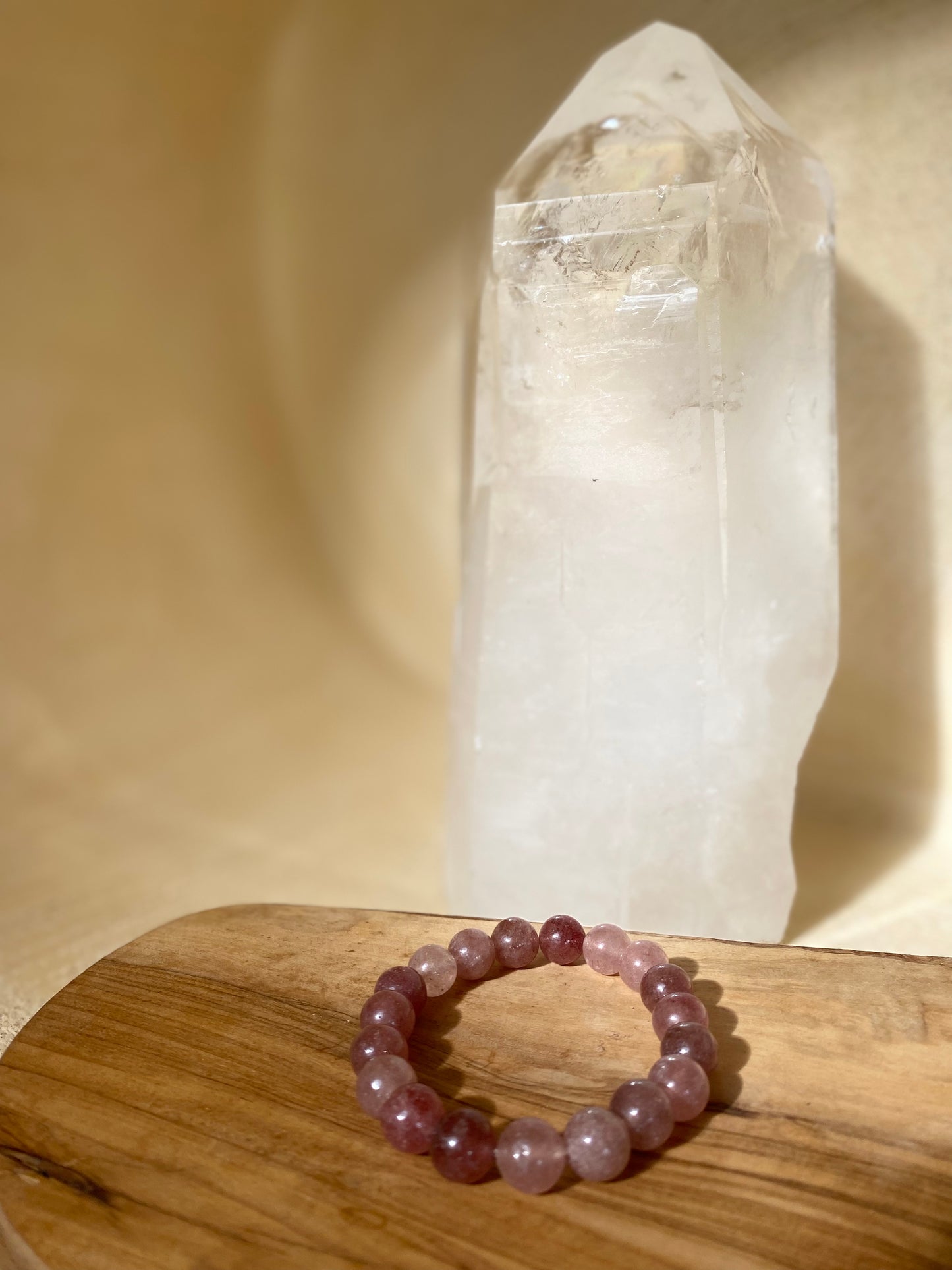 Bracelet simple en quartz fraise