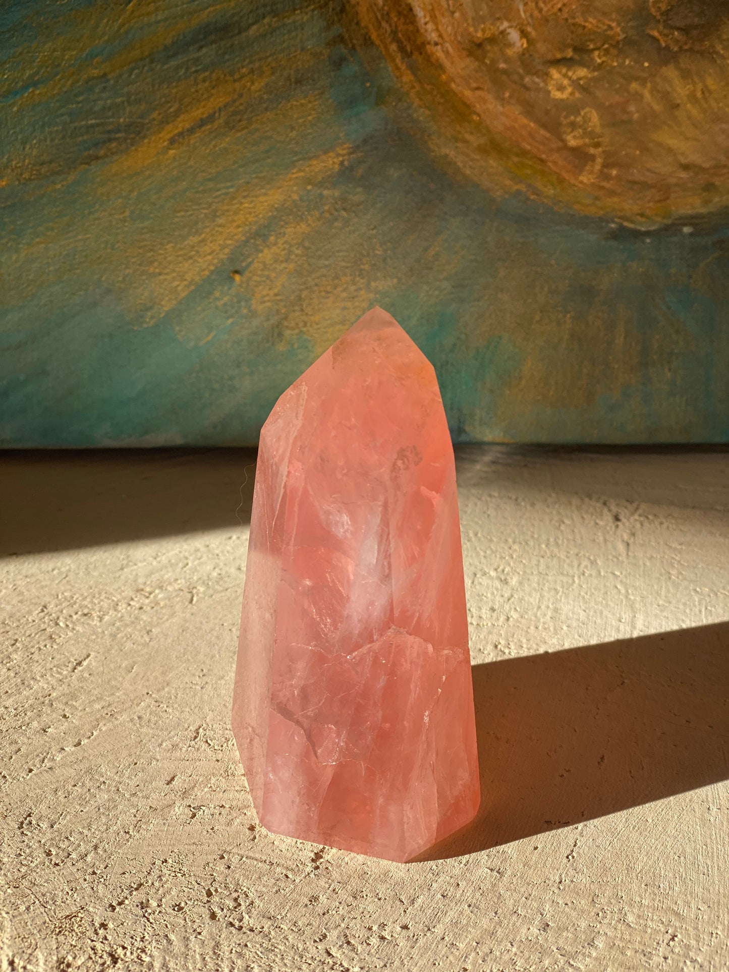 Grande pointe de quartz rose