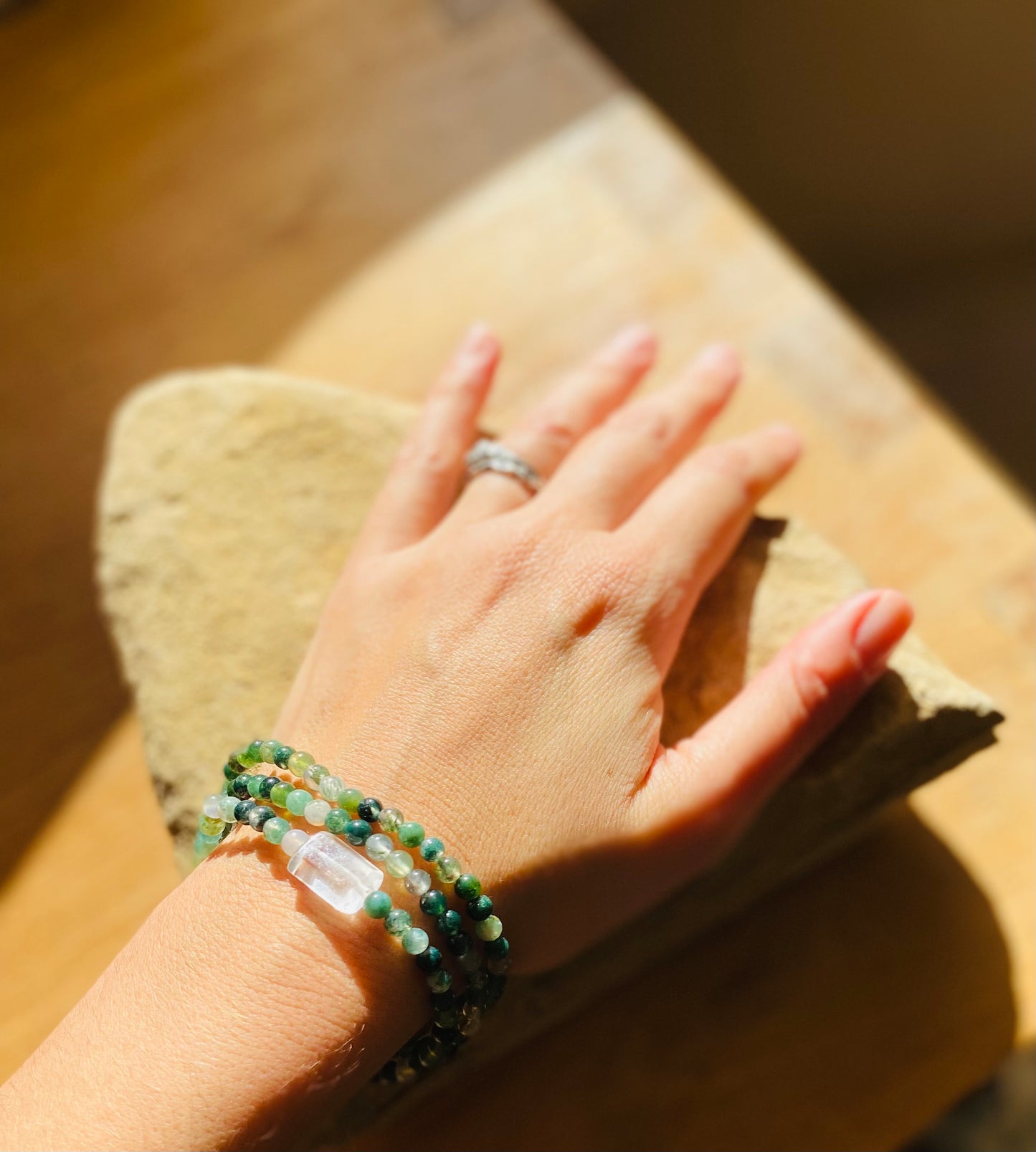 Demeter Moss Agate Bracelet Collection