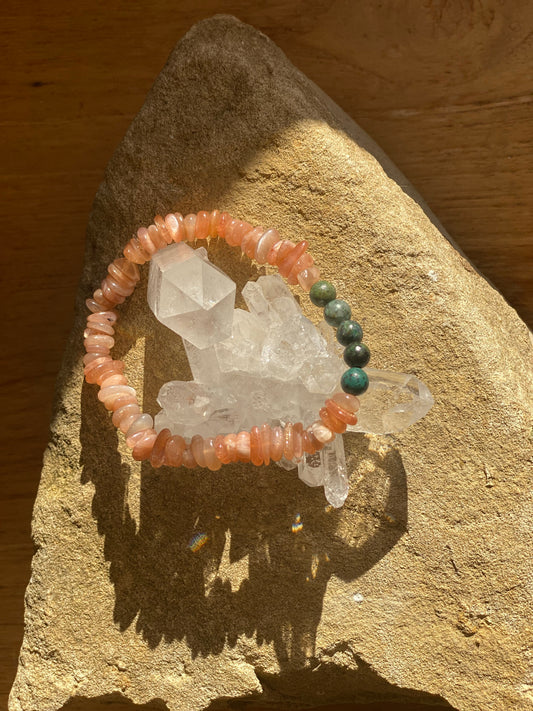 Sunstone & Turquoise Bracelet