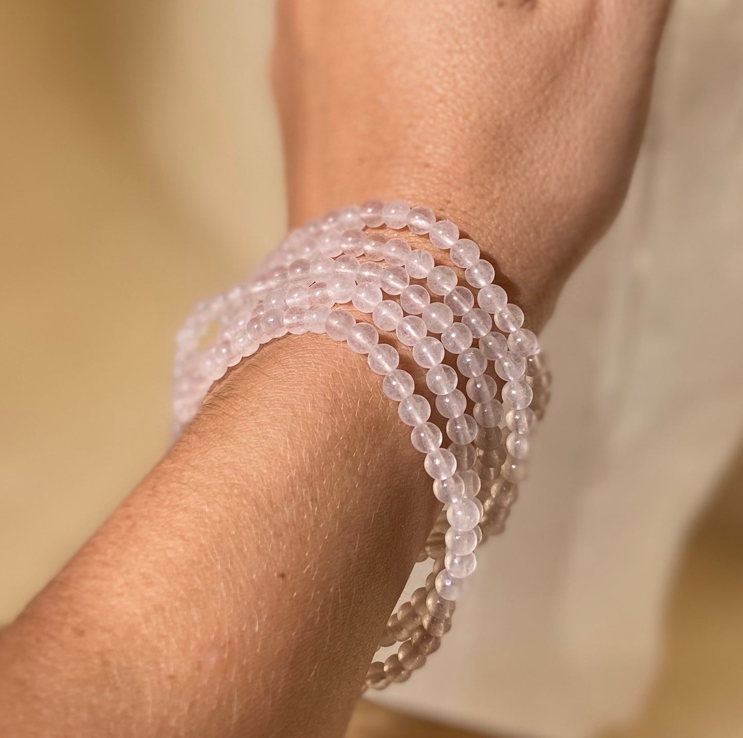 Paquet simple de bracelets en quartz rose