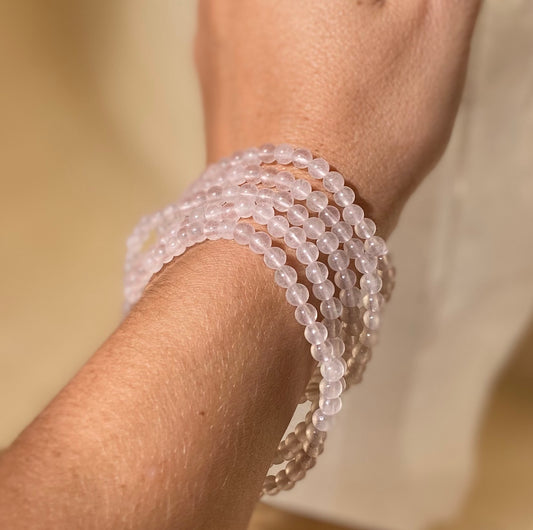 Paquet simple de bracelets en quartz rose